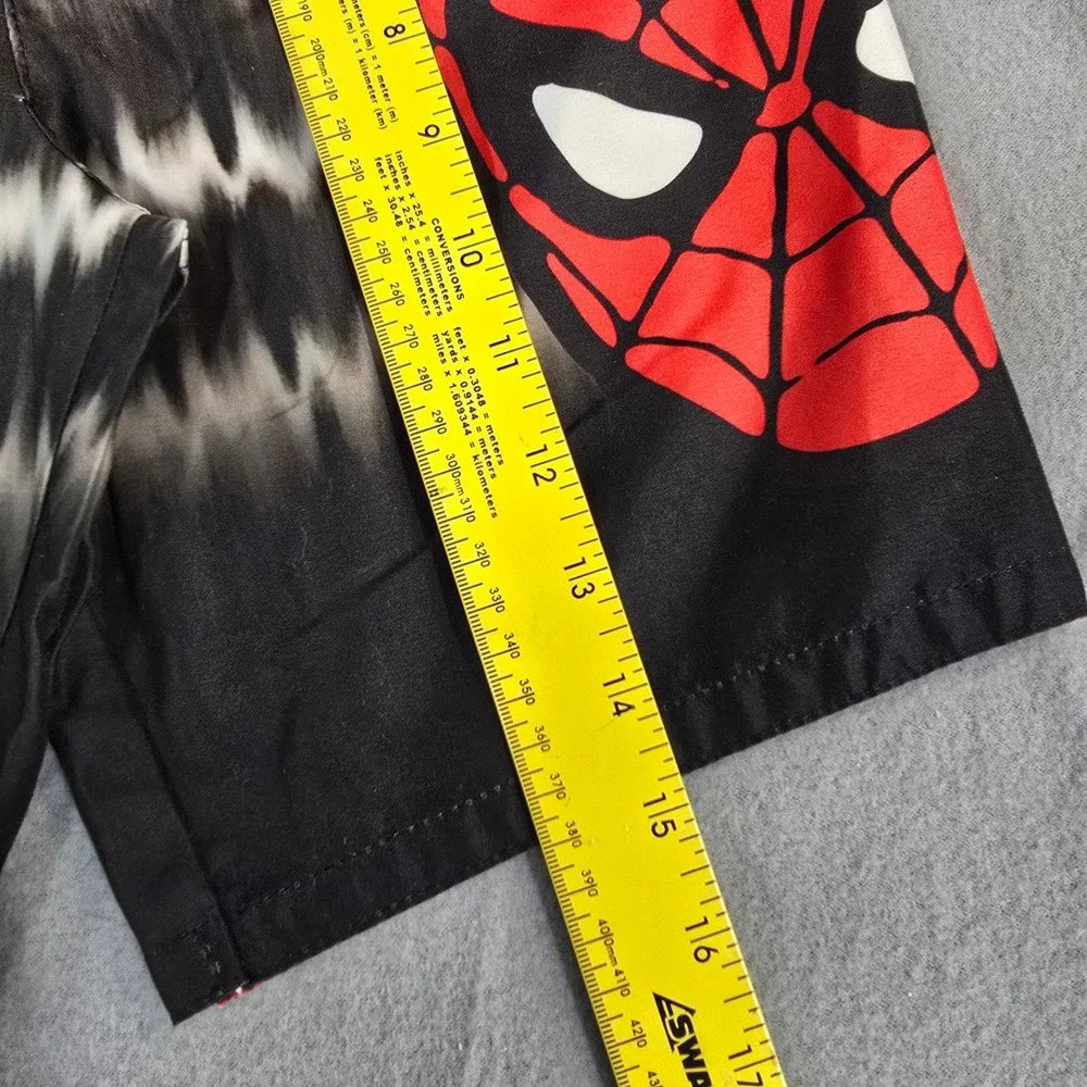 Marvel Spider-Man Boys Swim Trunks‎ Size 7 Black Red Mesh Lined Board Shorts